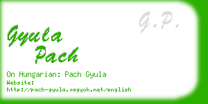 gyula pach business card